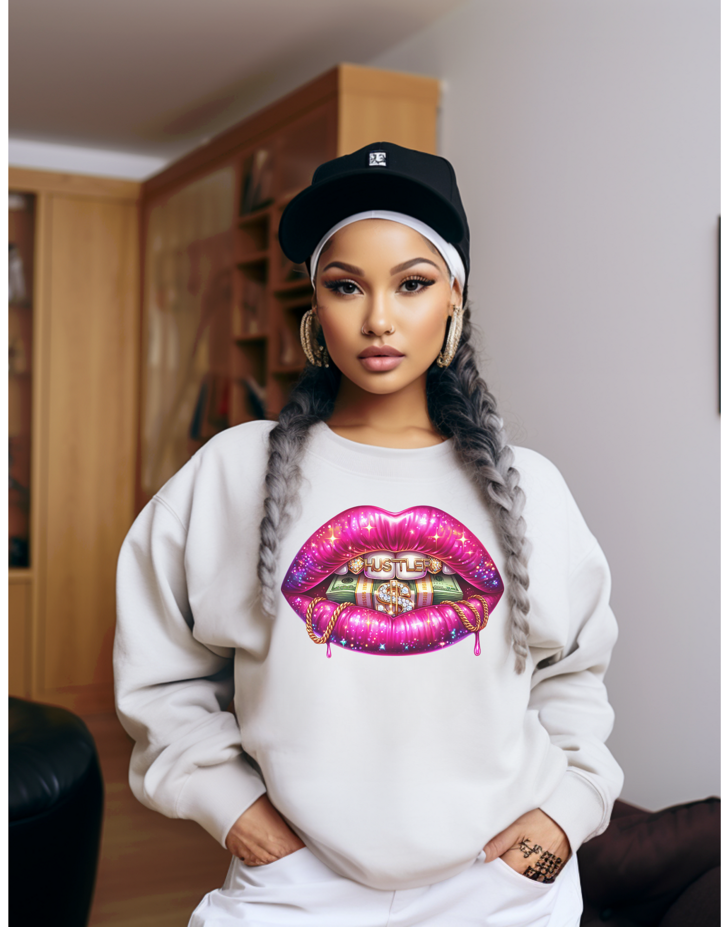 "Hustle Lip" DTF Transfers #020