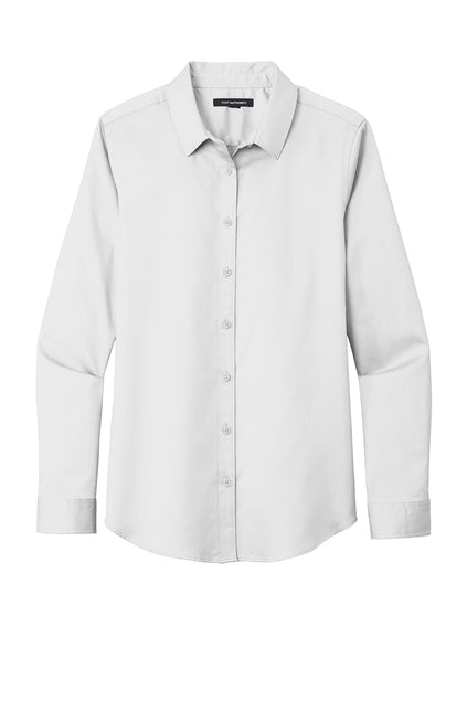 Custom Women's Button-Down Shirts- Long Sleeve (Left Chest Embroidery)