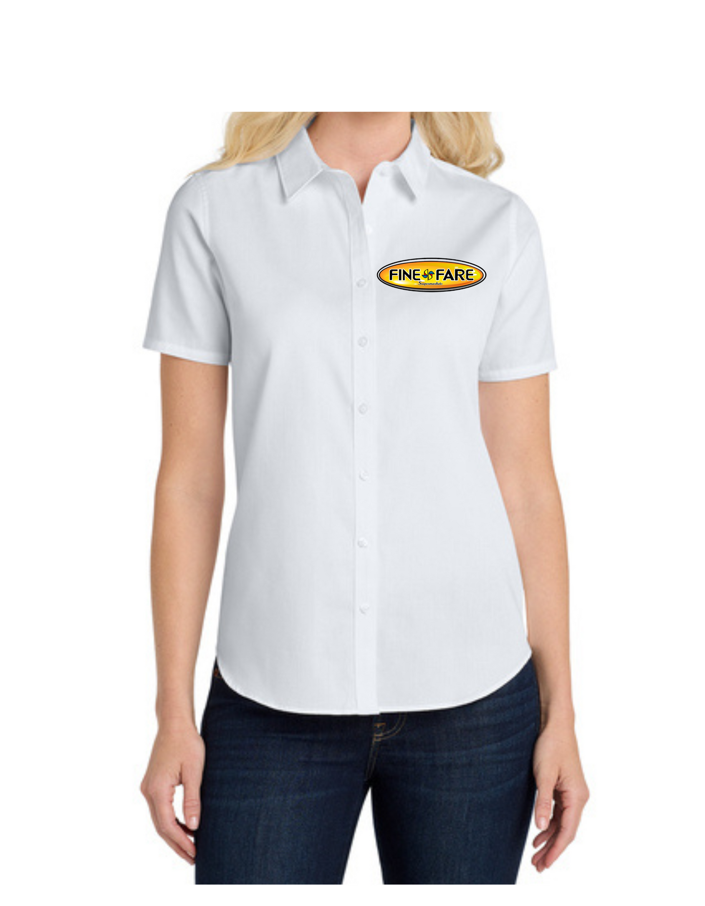 Custom Women's Short Sleeve Shirt (Left Chest Embroidery)