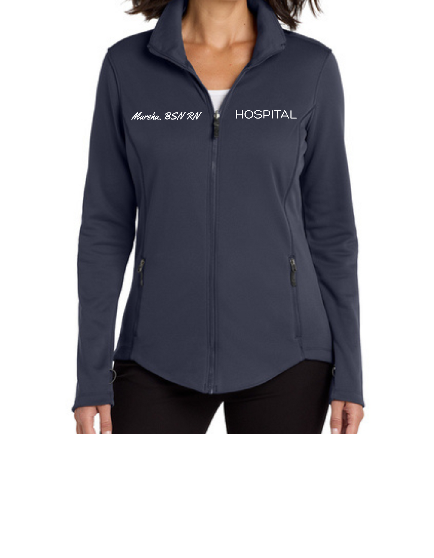 Custom Women Smooth Fleece Fitted Jacket (Left Chest Embroidery)