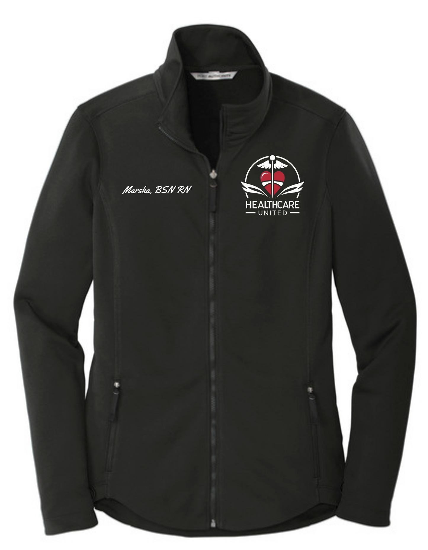 Custom Women Smooth Fleece Fitted Jacket (Left Chest Embroidery)