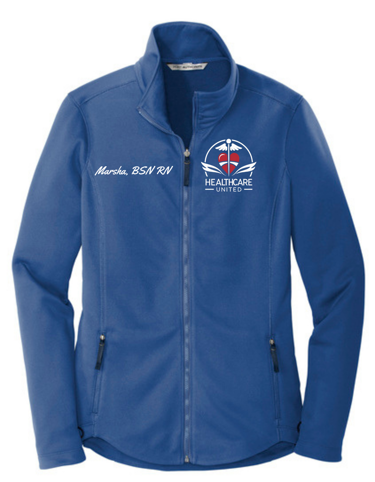 Custom Women Smooth Fleece Fitted Jacket (Left Chest Embroidery)