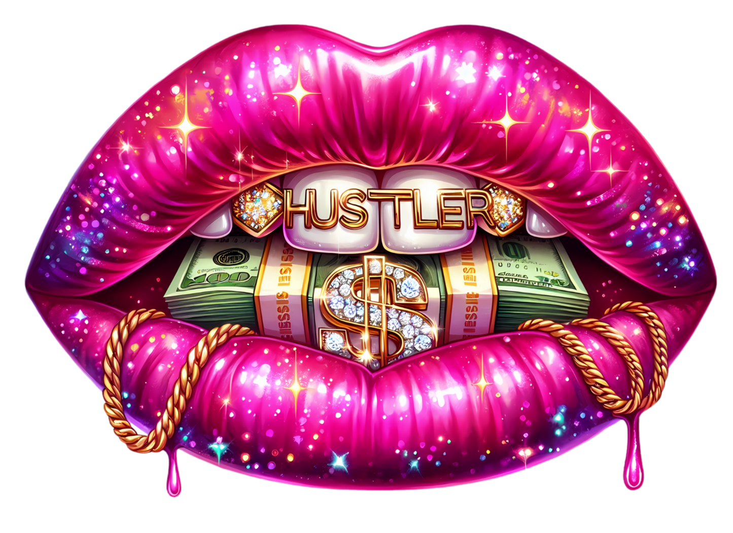 "Hustle Lip" DTF Transfers #017